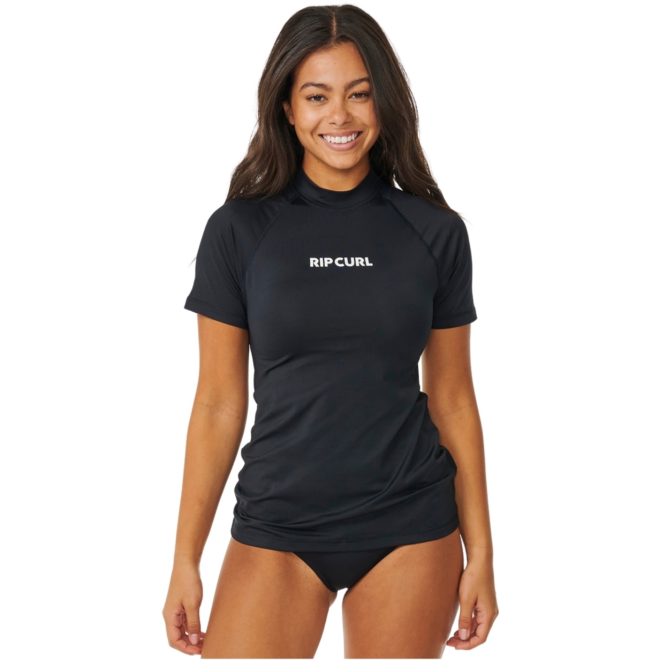 2026 Rip Curl Womens Classic Surf Short Sleeve Rash Vest 17NWRV - Black